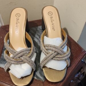 Bella Vita Gold Heeled Sandals